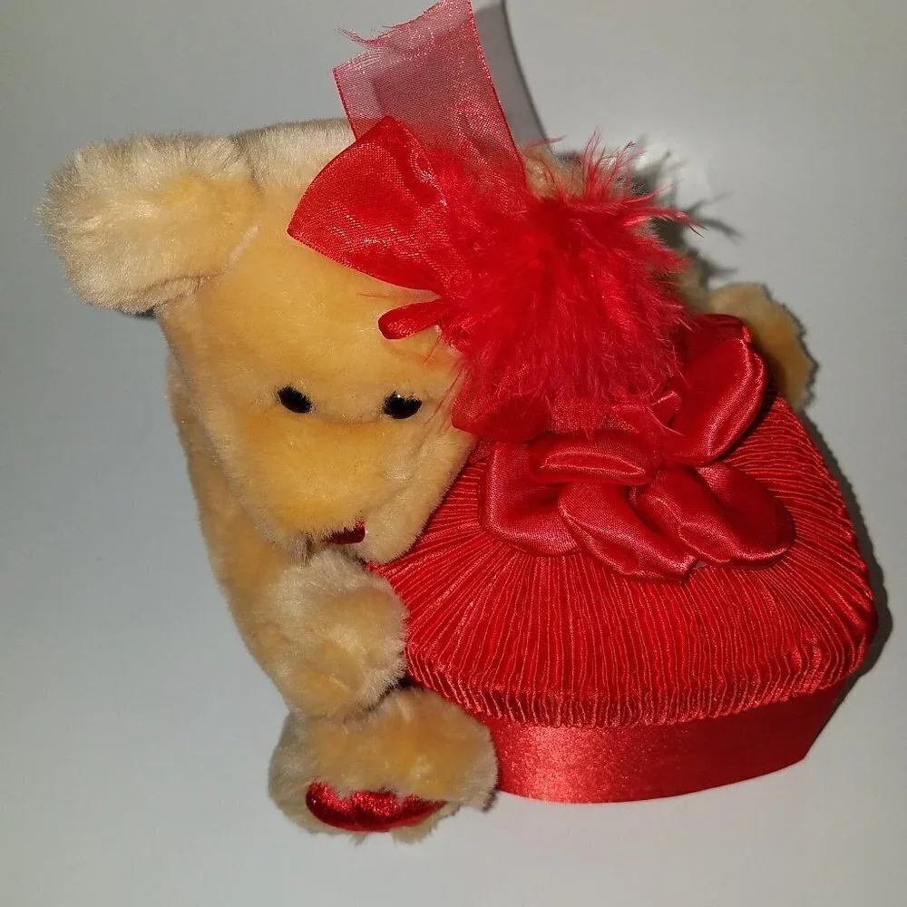 Dan Dee Valentine's Day Brown Teddy Bear Plush Red Heart Gift Box Stuffed Toy